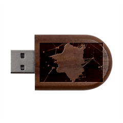 Network Technology Connection Wood Oval Usb Flash Drive by anzea