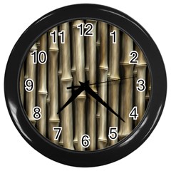 Bamboo Grass Wall Clock (black) by anzea