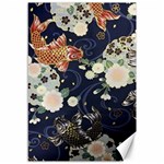 Japanese Wave Koi Illustration Pattern Canvas 12  x 18  11.88 x17.36  Canvas - 1