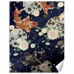 Japanese Wave Koi Illustration Pattern Canvas 18  X 24  by Ndabl3x