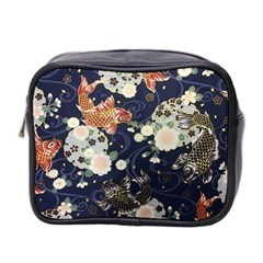 Japanese Wave Koi Illustration Pattern Mini Toiletries Bag (two Sides) by Ndabl3x