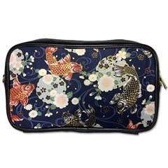 Japanese Wave Koi Illustration Pattern Toiletries Bag (two Sides) by Ndabl3x