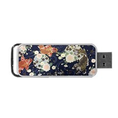 Japanese Wave Koi Illustration Pattern Portable Usb Flash (one Side) by Ndabl3x