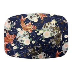 Japanese Wave Koi Illustration Pattern Mini Square Pill Box