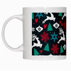 Holiday Season Pattern December Happy Holidays Merry Christmas Winter Family Festive New Year White Mug by Maspions