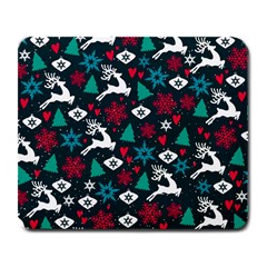 Holiday Season Pattern December Happy Holidays Merry Christmas Winter Family Festive New Year Large Mousepad