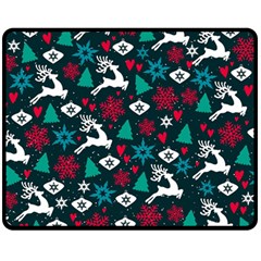 Holiday Season Pattern December Happy Holidays Merry Christmas Winter Family Festive New Year Fleece Blanket (medium) by Maspions