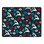 Holiday Season Pattern December Happy Holidays Merry Christmas Winter Family Festive New Year Two Sides Fleece Blanket (Small) 45 x34  Blanket Front