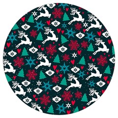 Holiday Season Pattern December Happy Holidays Merry Christmas Winter Family Festive New Year Round Trivet by Maspions