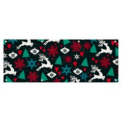 Holiday Season Pattern December Happy Holidays Merry Christmas Winter Family Festive New Year Banner And Sign 8  X 3  by Maspions