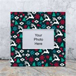 Holiday Season Pattern December Happy Holidays Merry Christmas Winter Family Festive New Year White Box Photo Frame 4  x 6  Front