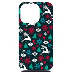 Holiday Season Pattern December Happy Holidays Merry Christmas Winter Family Festive New Year Iphone 14 Pro Black Uv Print Case by Maspions