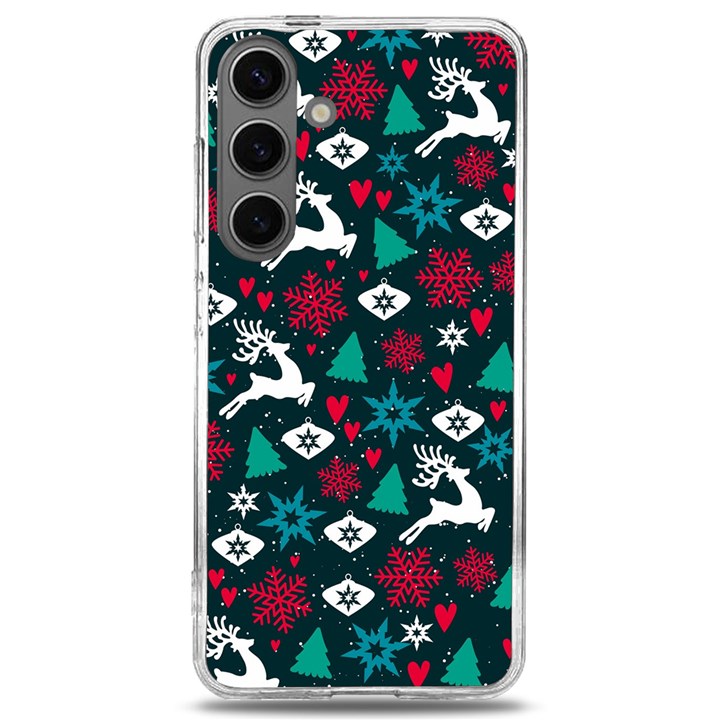 Holiday Season Pattern December Happy Holidays Merry Christmas Winter Family Festive New Year Samsung Galaxy S24 6.2 Inch TPU UV Case