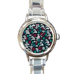 Holiday Season Pattern December Happy Holidays Merry Christmas Winter Family Festive New Year Round Italian Charm Watch by Maspions