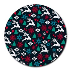 Holiday Season Pattern December Happy Holidays Merry Christmas Winter Family Festive New Year Round Mousepad by Maspions