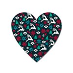 Holiday Season Pattern December Happy Holidays Merry Christmas Winter Family Festive New Year Heart Magnet Front