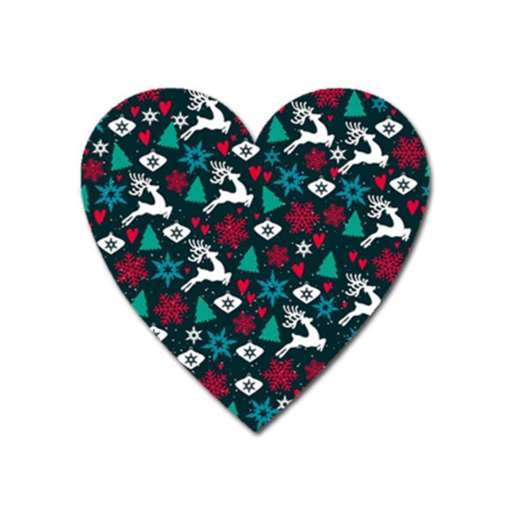 Holiday Season Pattern December Happy Holidays Merry Christmas Winter Family Festive New Year Heart Magnet