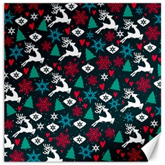 Holiday Season Pattern December Happy Holidays Merry Christmas Winter Family Festive New Year Canvas 20  X 20 