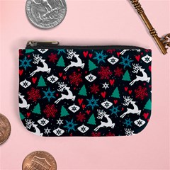 Holiday Season Pattern December Happy Holidays Merry Christmas Winter Family Festive New Year Mini Coin Purse by Maspions