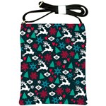 Holiday Season Pattern December Happy Holidays Merry Christmas Winter Family Festive New Year Shoulder Sling Bag Front