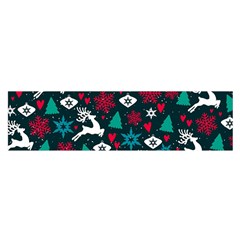 Holiday Season Pattern December Happy Holidays Merry Christmas Winter Family Festive New Year Oblong Satin Scarf (16  X 60 ) by Maspions