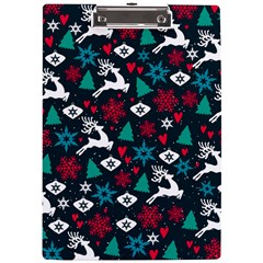 Holiday Season Pattern December Happy Holidays Merry Christmas Winter Family Festive New Year A4 Acrylic Clipboard