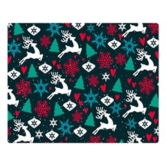 Holiday Season Pattern December Happy Holidays Merry Christmas Winter Family Festive New Year Premium Plush Fleece Blanket (large) by Maspions