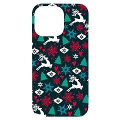 Holiday Season Pattern December Happy Holidays Merry Christmas Winter Family Festive New Year Iphone 14 Pro Max Black Uv Print Case by Maspions