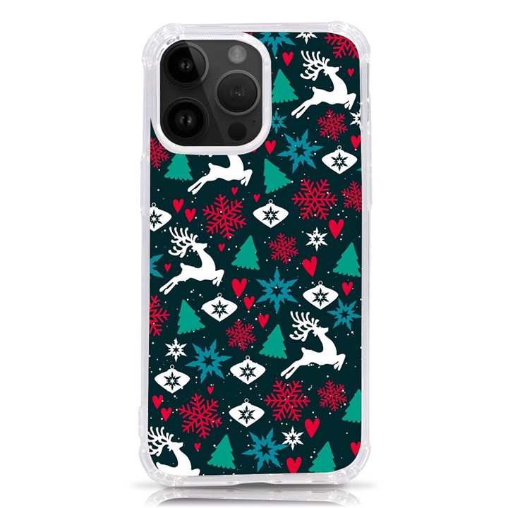 Holiday Season Pattern December Happy Holidays Merry Christmas Winter Family Festive New Year iPhone 14 Pro Max TPU UV Print Case