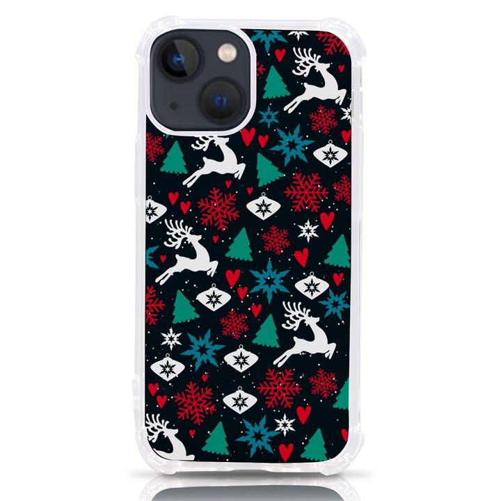 Holiday Season Pattern December Happy Holidays Merry Christmas Winter Family Festive New Year iPhone 13 mini TPU UV Print Case