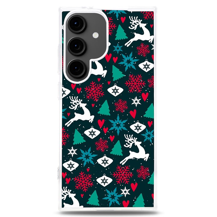 Holiday Season Pattern December Happy Holidays Merry Christmas Winter Family Festive New Year Samsung Galaxy S24 Plus 6.7 Inch TPU UV Case