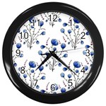 Flowers Seamless Pattern Victorian Wall Clock (Black) Front