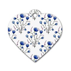 Flowers Seamless Pattern Victorian Dog Tag Heart (one Side)