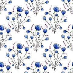 Flowers Seamless Pattern Victorian Play Mat (square)