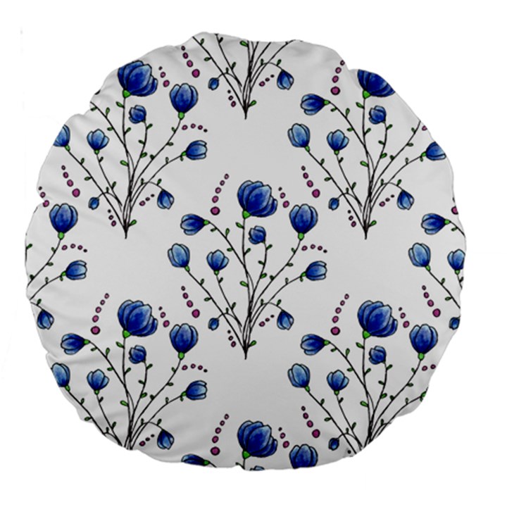 Flowers Seamless Pattern Victorian Large 18  Premium Round Cushions