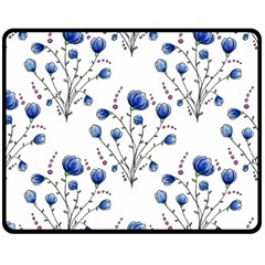 Flowers Seamless Pattern Victorian Two Sides Fleece Blanket (medium)