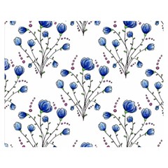 Flowers Seamless Pattern Victorian Two Sides Premium Plush Fleece Blanket (teen Size)