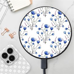 Flowers Seamless Pattern Victorian Wireless Fast Charger(black)