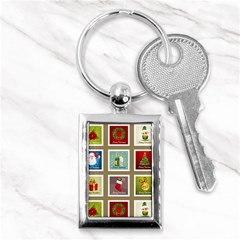 Christmas Stamp Pattern Key Chain (Rectangle)