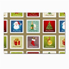 Christmas Stamp Pattern Postcards 5  x 7  (Pkg of 10)