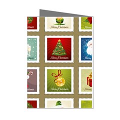 Christmas Stamp Pattern Mini Greeting Cards (Pkg of 8)