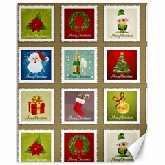 Christmas Stamp Pattern Canvas 16  x 20 