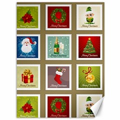 Christmas Stamp Pattern Canvas 36  X 48  by Maspions