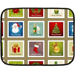 Christmas Stamp Pattern Two Sides Fleece Blanket (Mini)