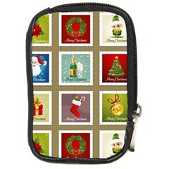 Christmas Stamp Pattern Compact Camera Leather Case