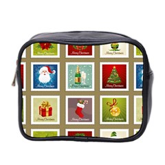 Christmas Stamp Pattern Mini Toiletries Bag (Two Sides)