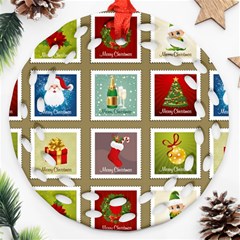 Christmas Stamp Pattern Ornament (Round Filigree)