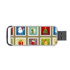 Christmas Stamp Pattern Portable USB Flash (One Side)