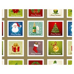 Christmas Stamp Pattern Two Sides Premium Plush Fleece Blanket (Teen Size)