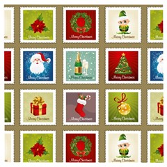 Christmas Stamp Pattern Wooden Puzzle Square